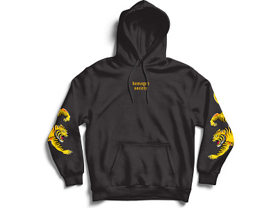 Hoodie Concept / DMGEDSOCIETY apparel clothing concept art hoodie hoodie mockup japenese tiger