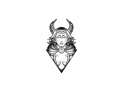 Enchantress apparel branding illustration logo minimal pointalism