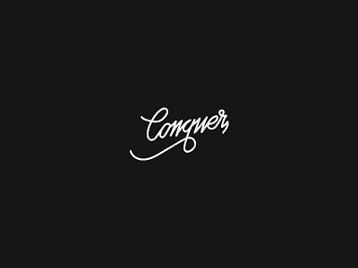 Conquer apparel branding illustration lettering logo minimal