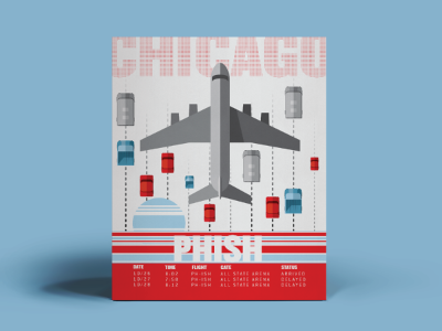 Wanna Be Phish Tour Poster airplane chicago design flat phish poster