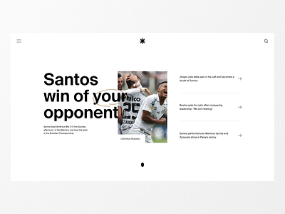 Minimalist Webclipping animation clipping football graphic design illustration landingpage minimalist santos soccer ui ux