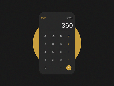 Calculator for Daily UI 004 clean coal dailyui design gold soft ui ux