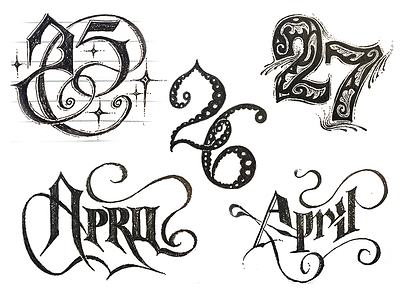 April Sketches caligraphy hand lettering typography