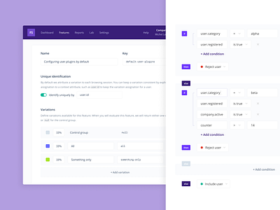 AB testing - Edition ab testing app conditions form tree ux