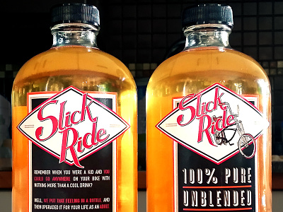 Slick Ride Hard Cider alcohol bicycle brewing graphic design hard cider packaging personal project