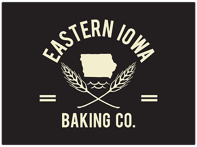 Eastern IA Baking Co. Logo bakery branding food logo mississippi water wheat