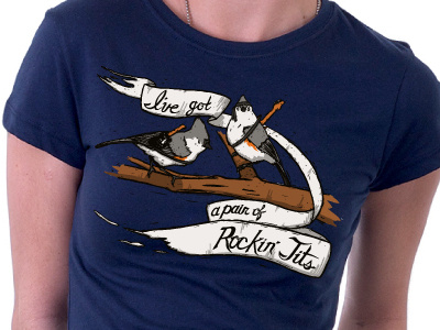 Rockin' Tits apparel birds humor illustration rock screen printing t shirt