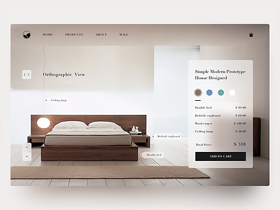 Landing page3 bed house landing mall page simple store ui web