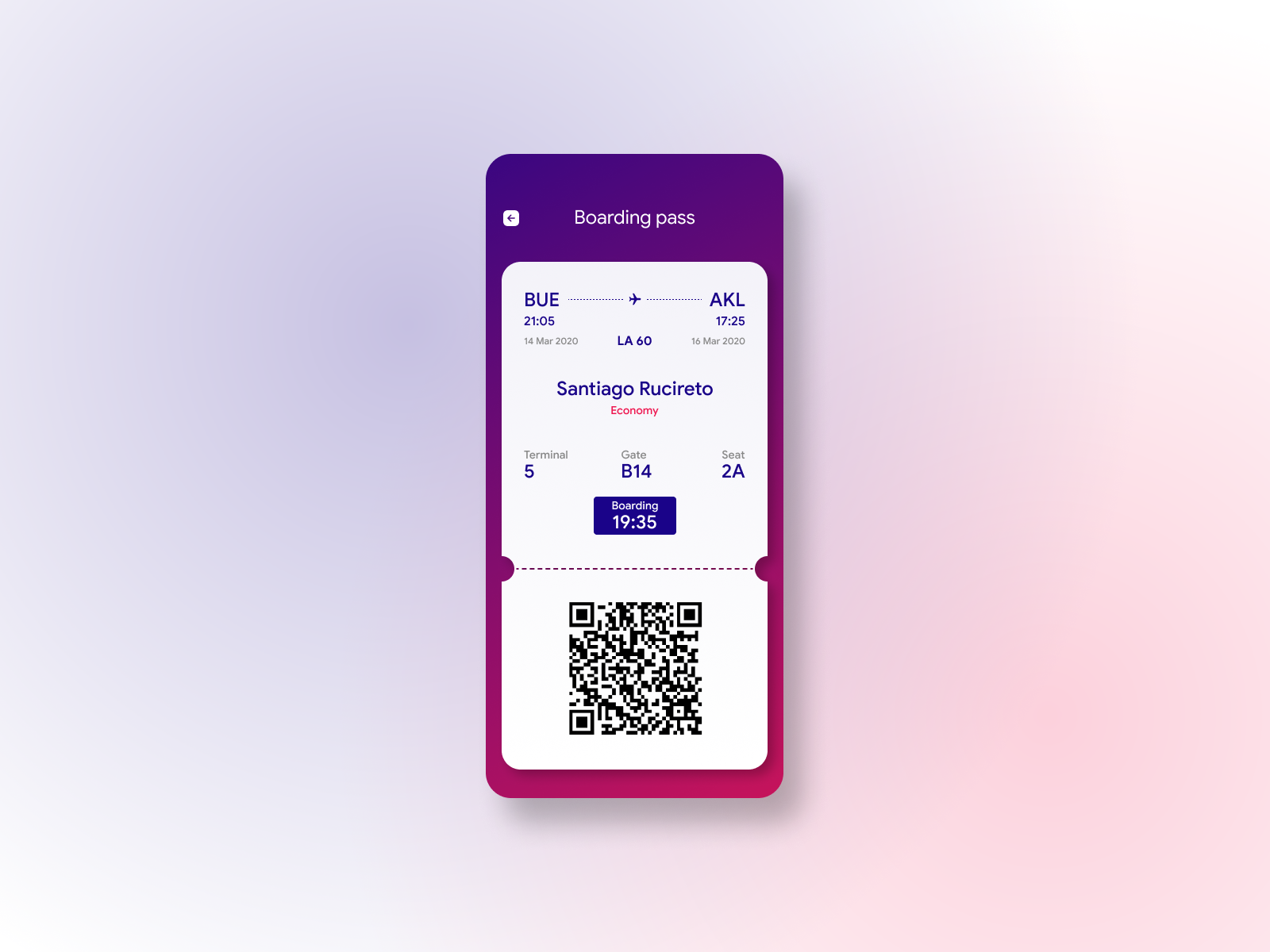 Boarding pass by Santiago Rucireto on Dribbble