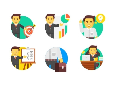 Business Character business character flat icon icons illustration