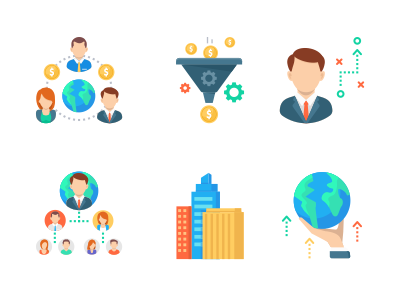 Global Business Icons building business character flat icon global icons illustration team
