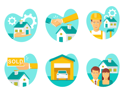 Property   Real Estate Flat Icons