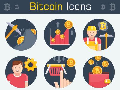 Bitcoin bitcoin cryptocurrency currency digital icon illustration man miner