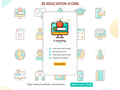 Education Icon character course design e learning education exam graphic icon illustration online