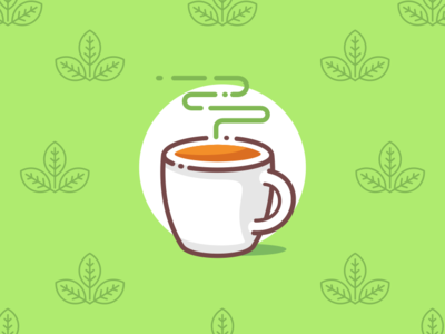 Tea app breakfast coffee cup cup design drink flat icon food hot icon illustration leaves morning tea ui vector