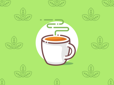 Tea hot drink app leaves design flat icon ui illustration vector icon breakfast morning food coffee cup tea cup