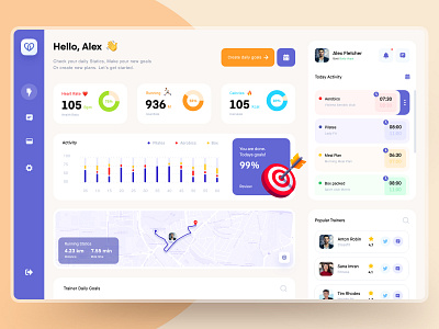 Velfit | Fitness Tracker Dashboard animation app application branding calories dashboard fitness health illustration tracker ui userexperience userinterface ux uxwebsite website