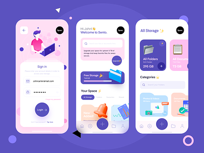 Spac | File Manager app 3d adobe xd android app dashboard document figma file folder illustration ios kit manager sketch space storage ui ux