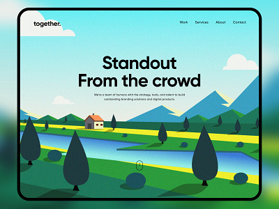 together. | Landing page Illustration agency app design illustration landing page landscape minimal trend ui ux web website