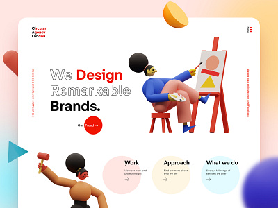 Circular Design Agency Landing page 3d agency app c4d creative design illustration landing page trend ui ux web web design website