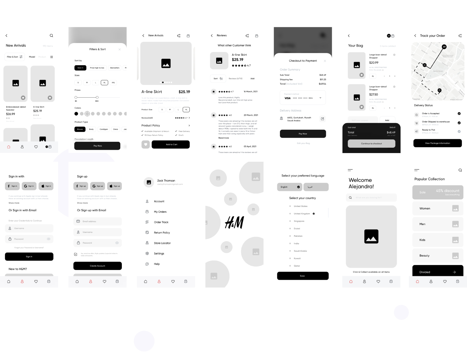 H&M App Design  Figma Community