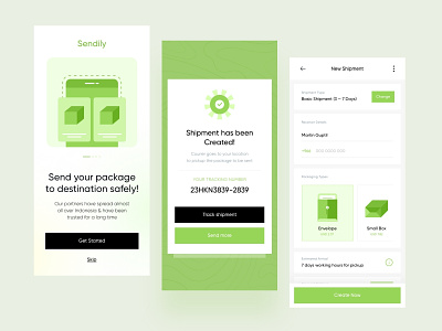Sendily Courier App design 3d app application courier design figma illustration ios mobile packaging prototype ui user experience user interface ux