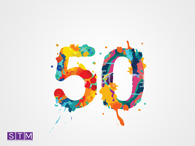 STM(50 years logo) 50 50 years colors logo logo mockup