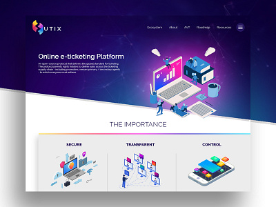 UTIX (Landing Page) blockchain creative interaction ui ux.