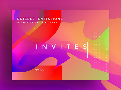 2x Dribbble Invitation 2 draft 2 invitation balloon balls colorful dribbble giveaway invitation invites player poster