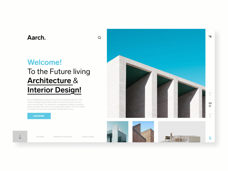 Aarch. (Architecture & Interior prototype) adobe xd architecture architecture design architecture web design interior design minimal minimal interior trend ui ux webdesign xd