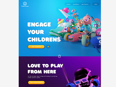 Todos Landing page 3d app cartoon web creative game landing page game web illustration landing page toy web toys ui ux website