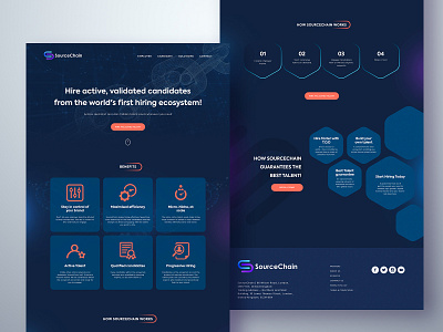 Source Chain Landing page adobe xd app blockchain web crypto cryptocurrency home page illustration landing page landing page concept landing page design landing page ui logo source chain ui ux web website