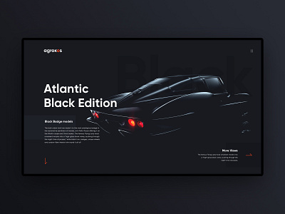 Atlantic Black Edition adobe xd app black car landing page landing page design minimal ui user interface usereperience ux web website