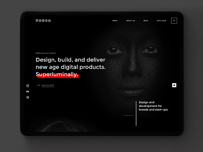 Demand intelligence, Union Landing page adobe xd app black bockchain intelligence landing page landing page design minimal ui user interface ux web website