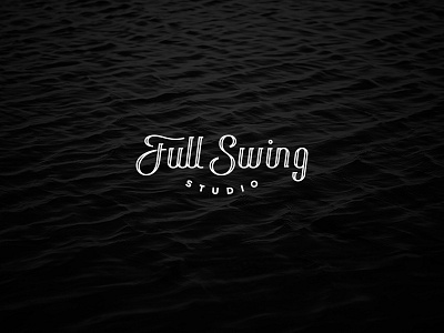 Full Swing Studio black brand clean design full identity logo monochrome script swing white