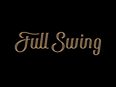 Full Swing Wordmark alternate black color design full gold logo monoweight studio swing wordmark