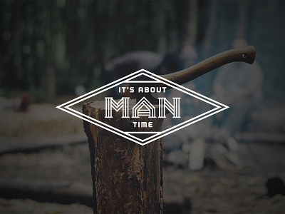 It's About Man Time badge design diamond lines logo man manly rugged white