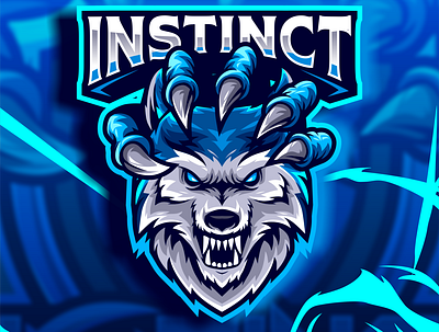 wolf instict artwork esportlogo gaming logo illustration vector