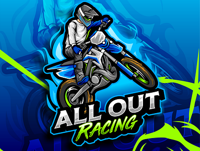 ALL OUT RACING artwork esportlogo gaming logo logo racing sport