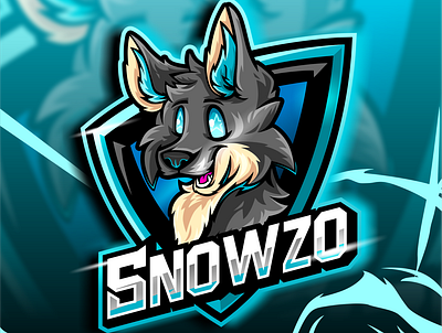 SNOWZO twitch logo artwork dog esportlogo gaming logo illustration logo vector