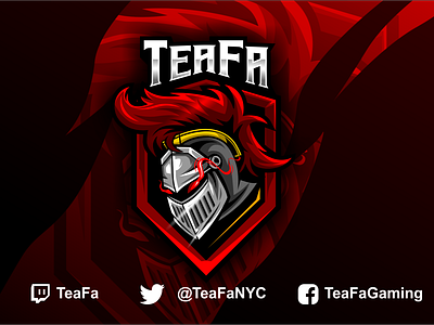 Teafa Knight artwork branding design esportlogo gaming logo illustration logo sport vector warriors