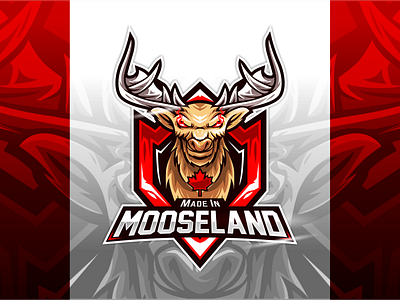 Made In Mooseland artwork branding canada design esportlogo gaming logo illustration logo moose sport vector