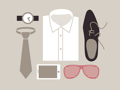 find the fun clothing glasses packing shirt shoe suit tie watch