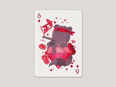 6 of diamond card character design diamond playing card