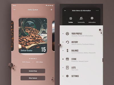 Coffee App design dribbble flat graphic design illustrator minimal page photoshop ui vector web web design