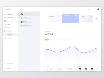 UI Account Dashboard account app blue dashboard design desktop experience gradient graphic illustrator minimal photoshop purple shape theme ui vector web white xd