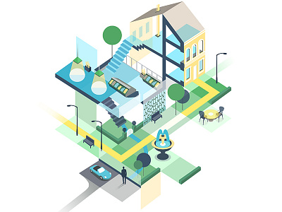 Illustration for site miriadagroup.ru flat illustration vector