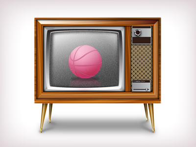 Never anything good on. basketball dribbble illustration illustrator television tv