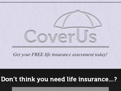 Coverus Home black grey header insurance layout logo texture umbrella website white