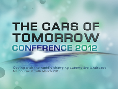 Thecarsoftomorrow blue green branding cars conference flare gubbins sunrise the cars of tomorrow
